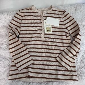 New with Tags Sezane GAËL MARINIÈRE long-sleeve top in Ecru / Camel Size XS